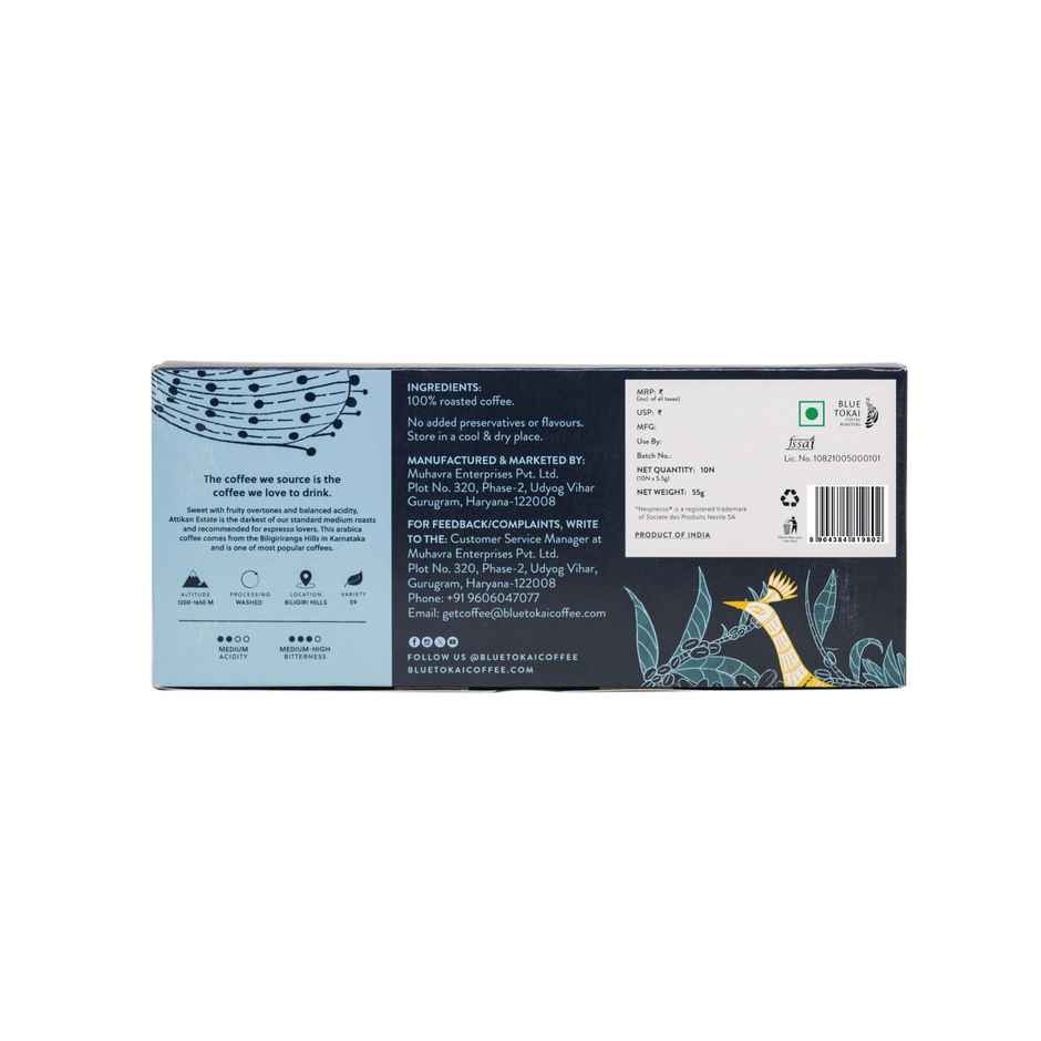 Blue Tokai Attikan Estate Medium Dark Roast Coffee Capsule