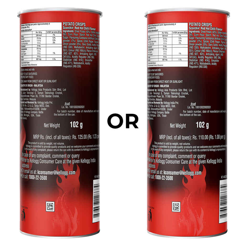 Pringles Scorchin Red Hot Chilli | Spicy & Crispy (102g) & Galaxy Fusions Dark Chocolate Bar With 70% Cocoa (56g) Combo