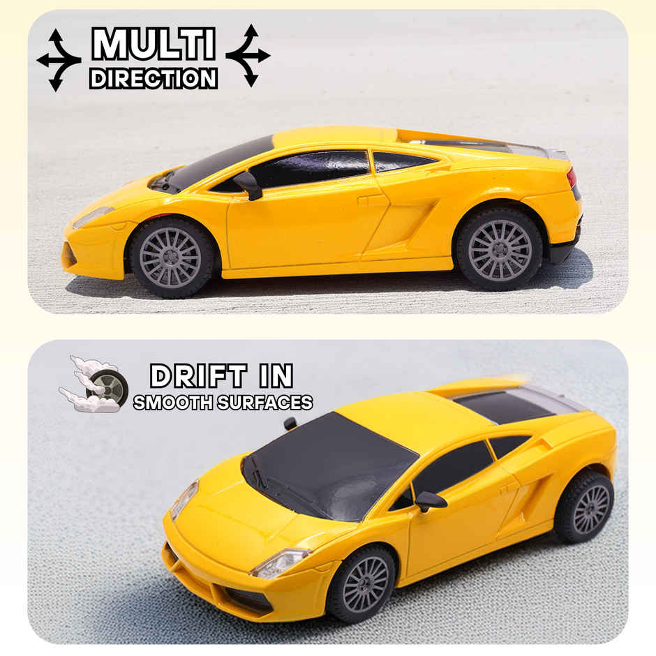 Race N Roll 1:24 Rechargeable Hi Speed Mini Remote Control Car - Lam Yellow