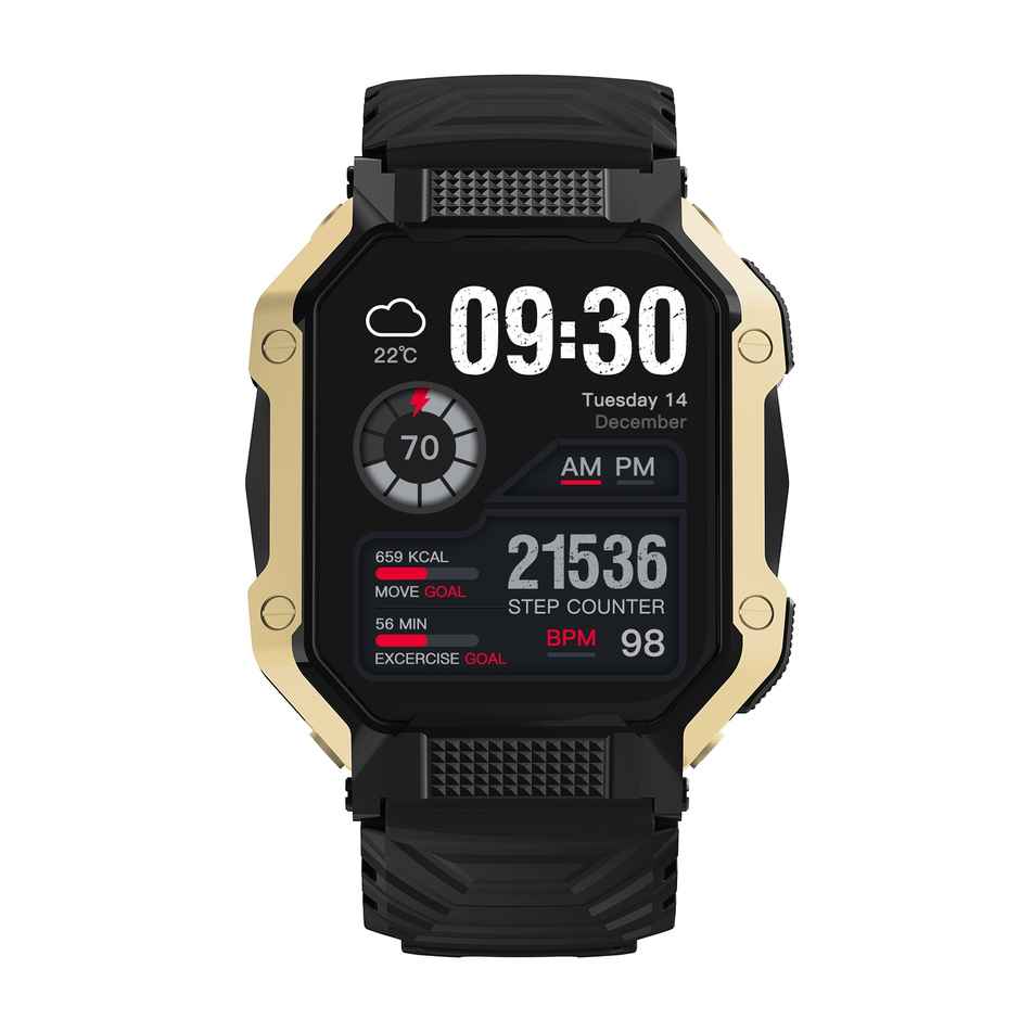 Fire-Boltt Shark Smartwatch | 1.82" Display | BT Calling - Gold Black