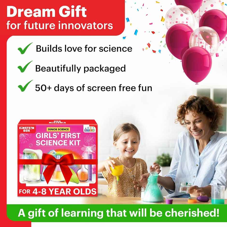 Einstein Box Girls First Science Kit for 4-8 Year Old Girls | STEM Toys & Educational Kits