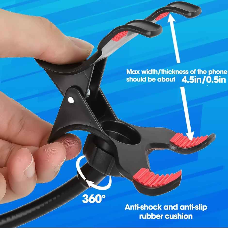 Sounce Mobile Stand Holder | Metal Built | Flexible Cell Phone Stand for Video, Black