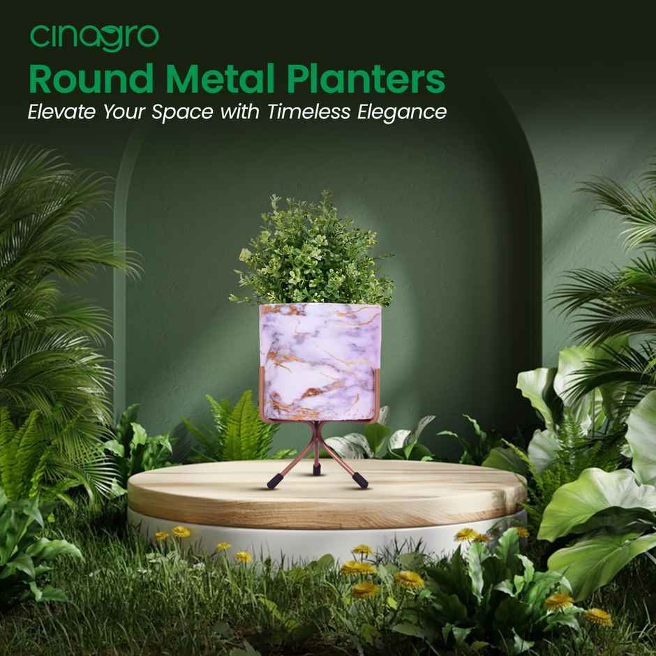 Cinagro Metal Flower Vase Planter Pot - Mandala Mirage White| Suitable for Home Decor & Garden