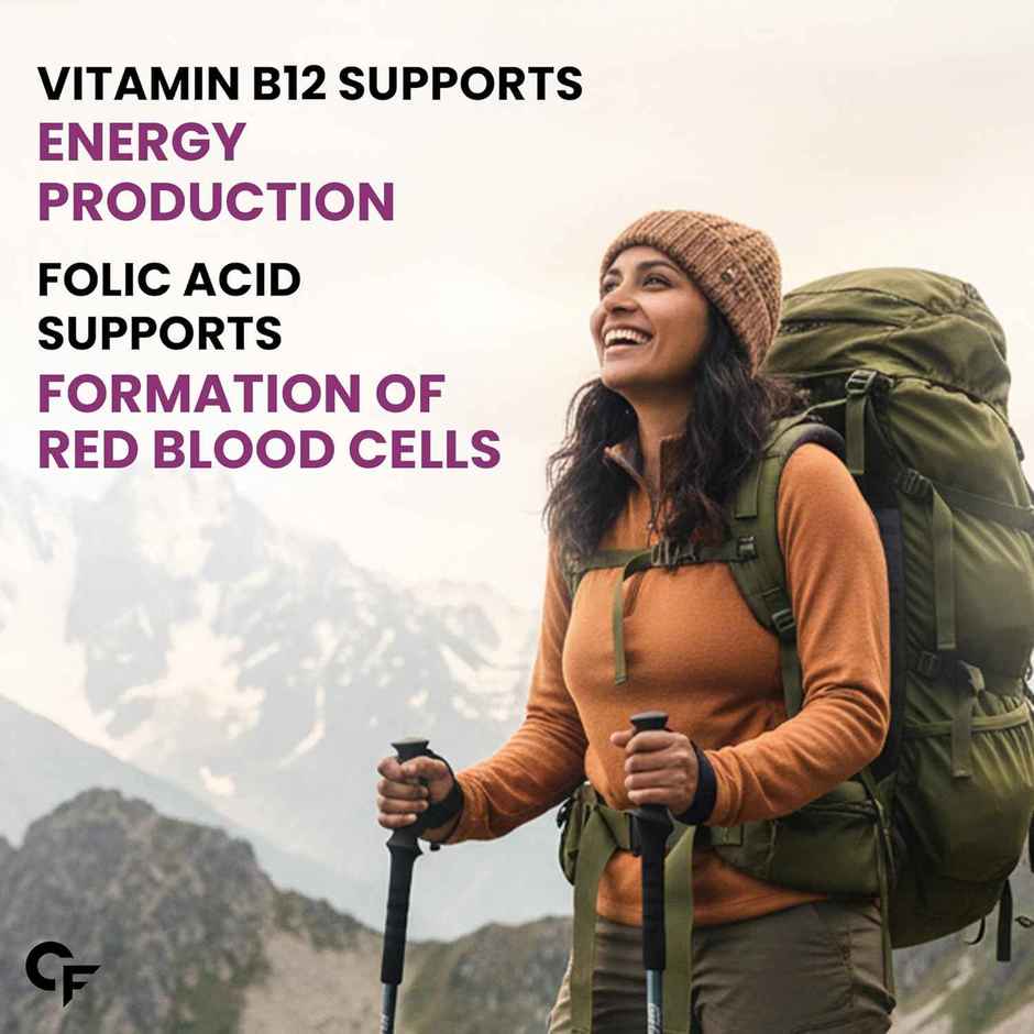 Carbamide Forte Vitamin B-Complex Tablets - 100% RDA for B Vitamins-B1, B2, B3, B5, B6, B9 & B12
