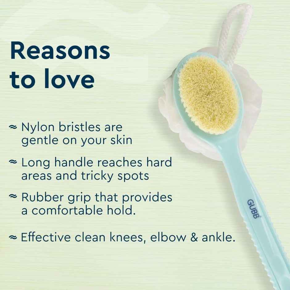 Gubb Soft Bristle Bath Brush With Long Handle | Nylon | Assorted