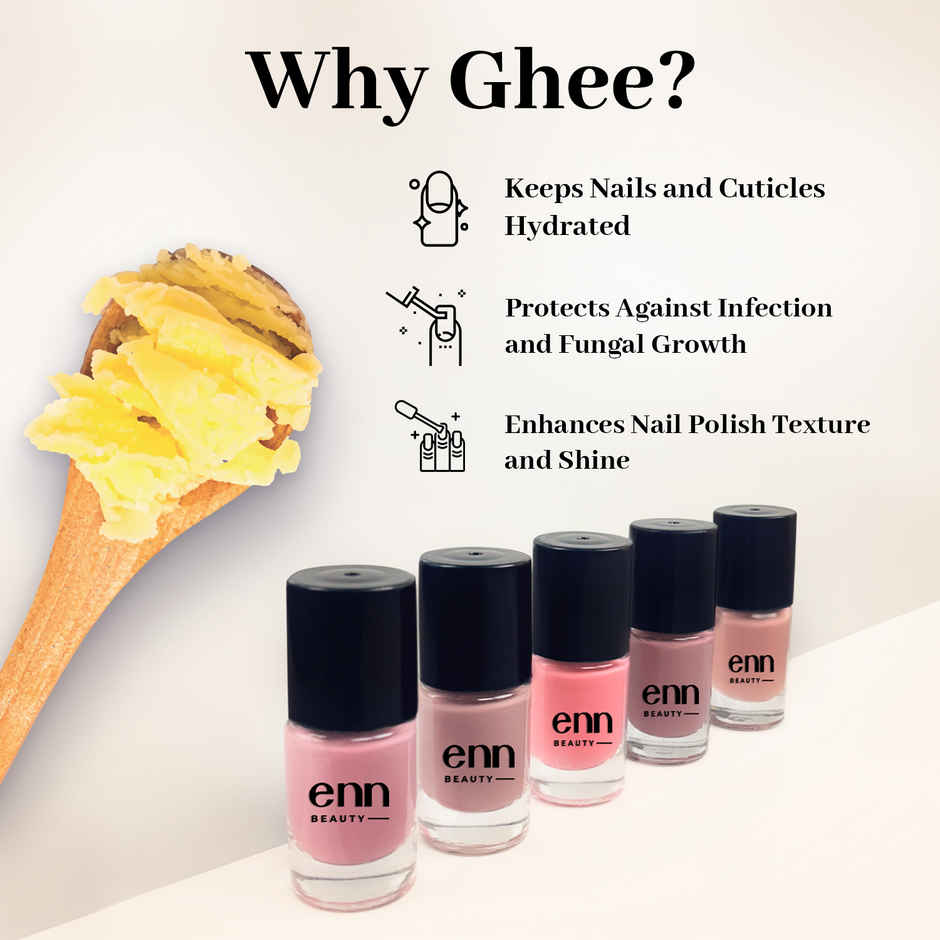 ENN Beauty Extra Shine Nail Paint Kit With Free Nail Paint Remover 30 Wipes - Perfect Nudes