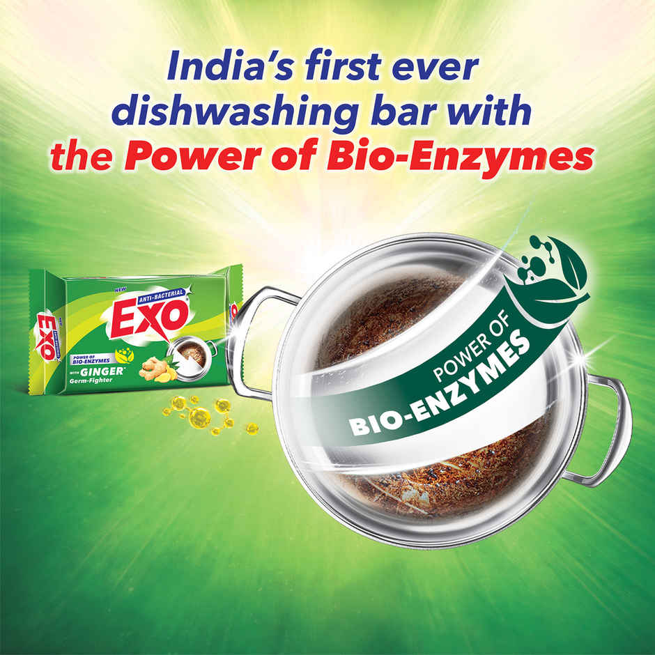 Exo Anti-Bacterial Dishwash Bar, Ginger With Power of Bio-Enzymes