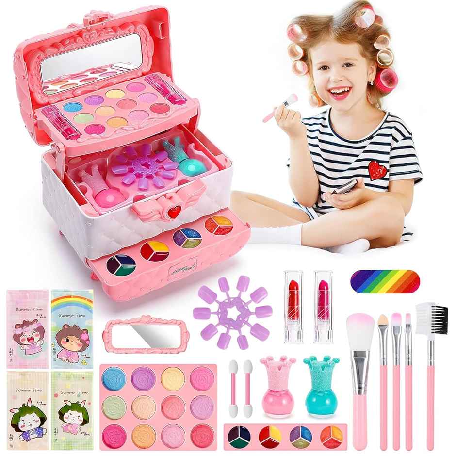 Kidology Kids Makeup Kit for Girl, Unicorn Toys for Girl Real Washable Makeup Girls Princess Play