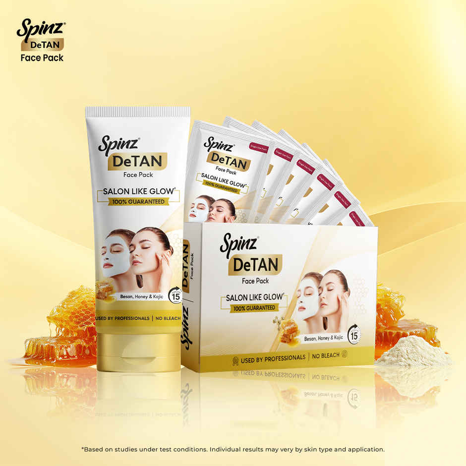 Spinz DeTan Face Pack with Besan, Honey and Kojic