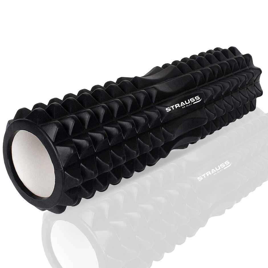 Strauss Grid Foam Roller | 33 Cm | Black