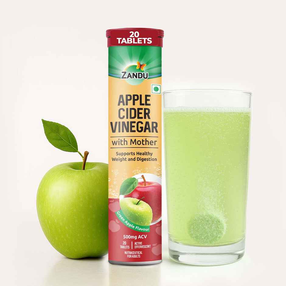 Zandu Apple Cider Vinegar ACV Effervescent Tablets