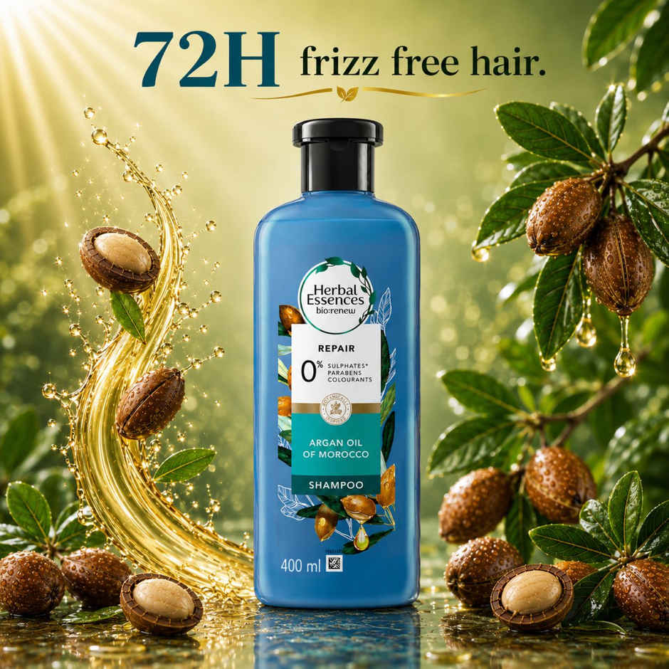 Herbal Essences Moroccan Argan Oil Shampoo For Frizz Free (400ml) & Herbal Essences Argan Oil Of Morocco Conditioner- For Hair Repair (400ml) Combo