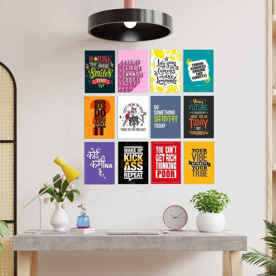 Paper Plane Design Inspirational Motivational Quotes Posters | Set of 12 Size ( 29 Cm x 21 cm ) D45