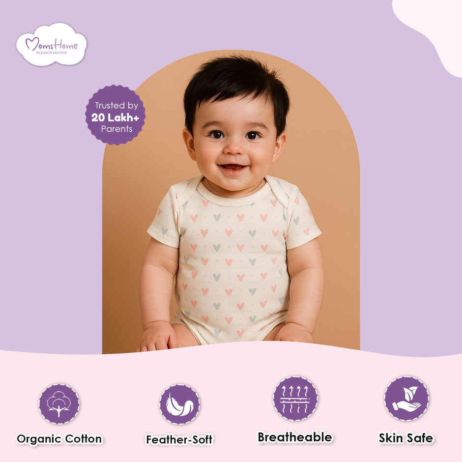Moms Home Organic Cotton Baby Gift Set Gift | Combo 7 Items | 0-3 Months | Little Heart