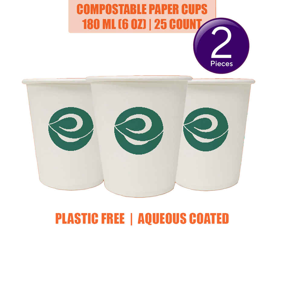 ECO SOUL 180 ml | 25 Count | Disposable Cup/Glass Combo