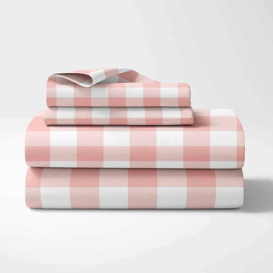 Haus & Kinder 100% Cotton King Fitted Bedsheet - Cottage Core Blush