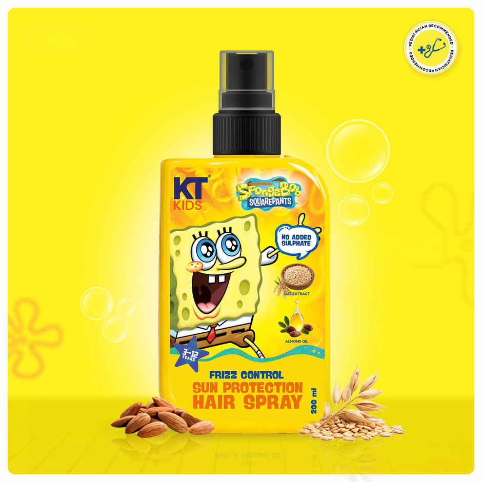 KT Kids Moisturizing Sun Protection Hair Spray with Oat Extract & Almond Oil 1 Pack