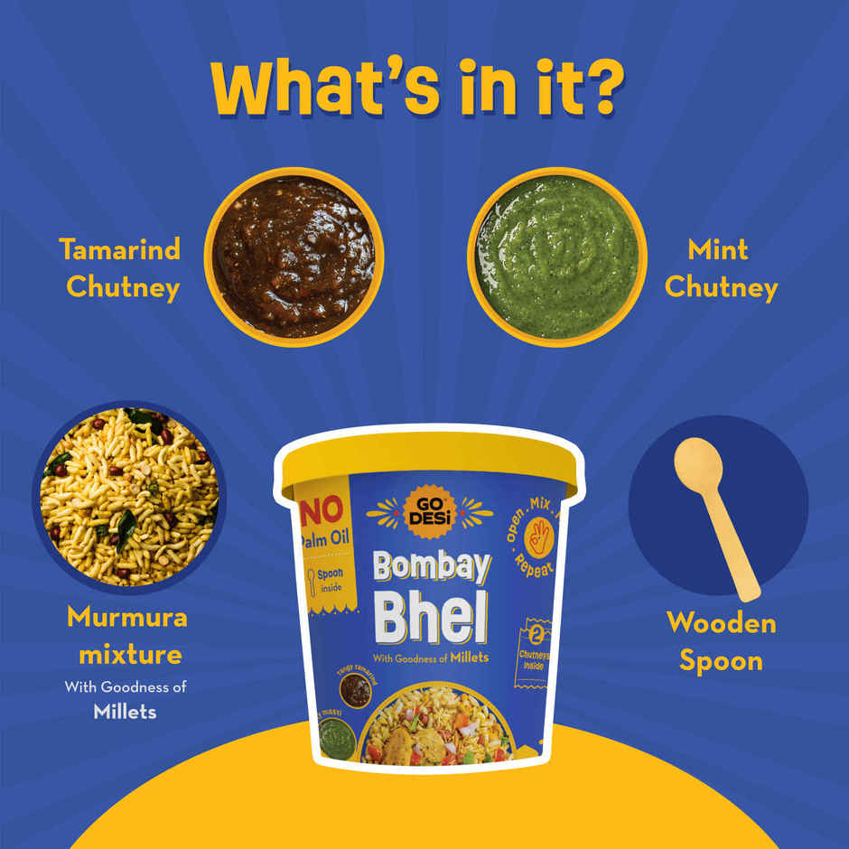 GO Desi Bombay Bhelpuri With Chutney, No Palm Oil