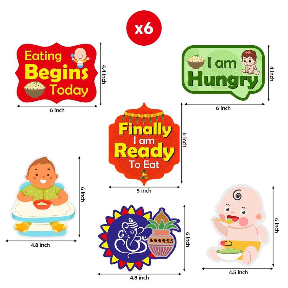Party Propz Baby Rice Ceremony Decorations Items - Pack Of 6