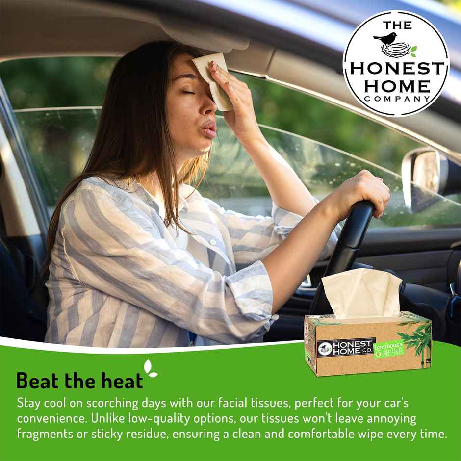 The Honest Home Company Bamboosa 2 Ply Facial Tissue | 200 Pulls | Brown