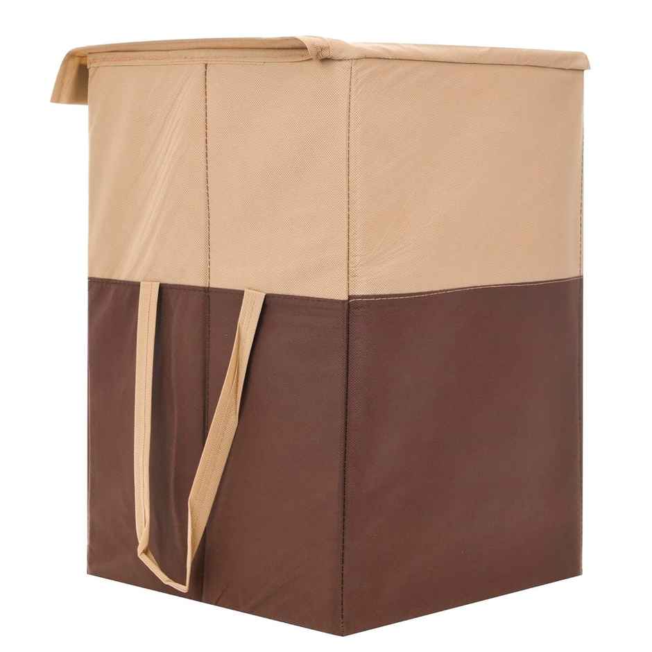 Perpetual Laundry Cloth Basket | 75L Waterproof Foldable Bag with Lid | Brown
