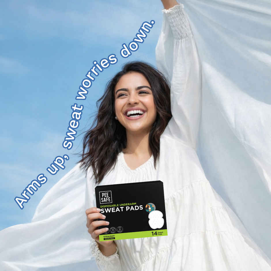 Pee Safe Disposable Underarm Sweat Pads | Absorb Sweats & Bad odours - Straight