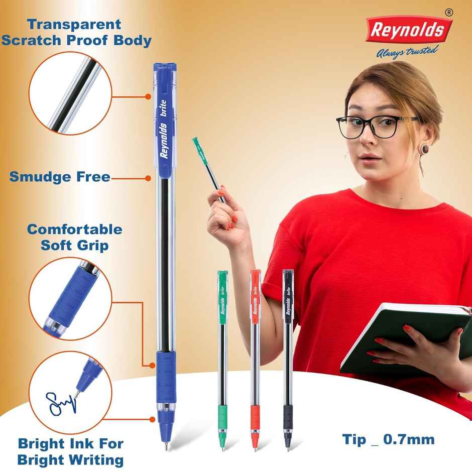 Reynolds Brite Ball Pen Set (25 Blue Pens Jar)