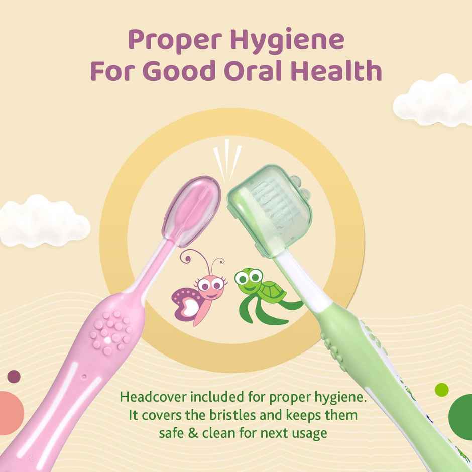 Chicco Toothbrush Set Pink+Green 6M-36M