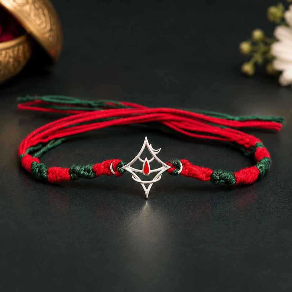 Shiv Tilak 925 Sterling Silver Rakhi for Brother | Pack of 1 | Voylla Precious