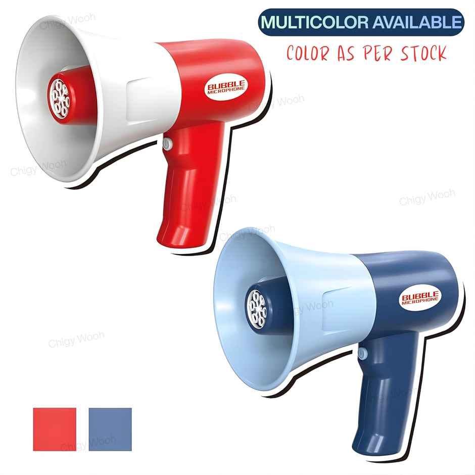 Chigy Wooh Bubble Maker Machine for Kids with Microphone & Hanging Rope | Megaphone Style