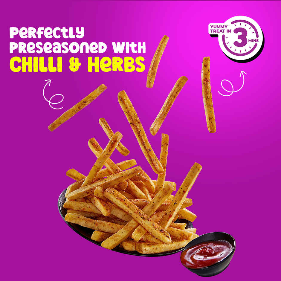 HyFun Flavory Fries | Chilli & Herbs, Air Fryer Friendly | Frozen
