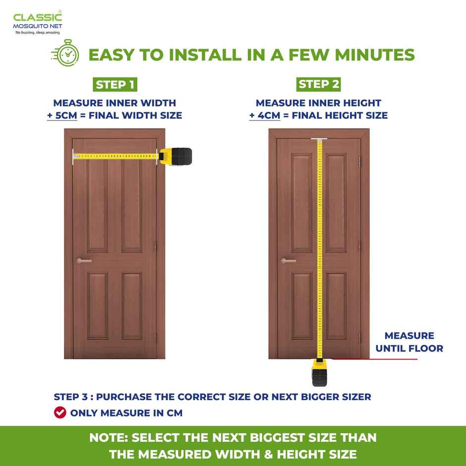 Classic Mosquito Net Magnetic Polyester Mosquito Net For Door | Black - 200 x 100 cm