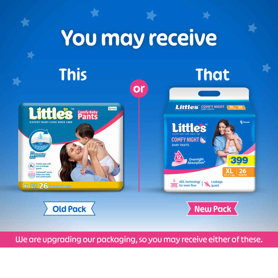 Littles Baby Diapers Extra Large Pant Style Diaper | XL | 26 pcs