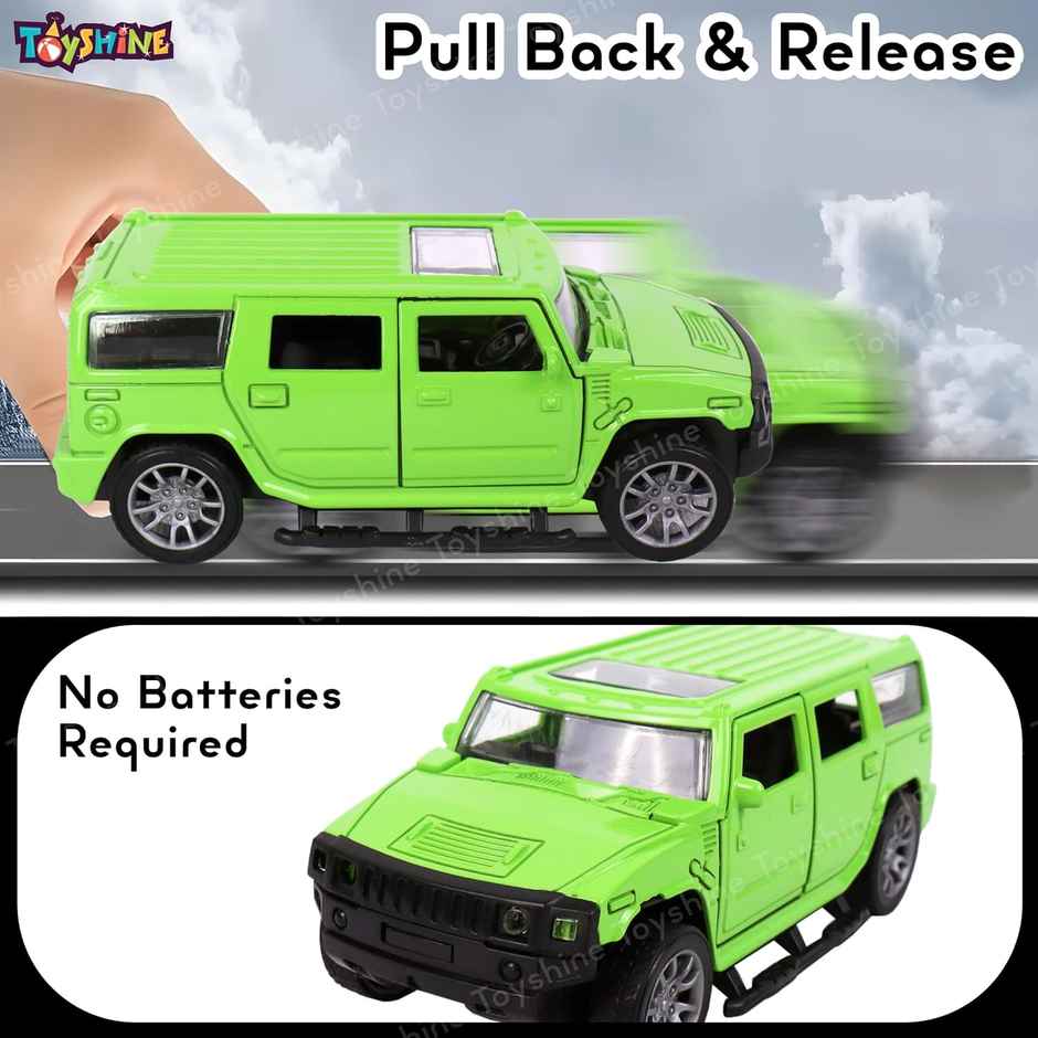 Toyshine 1:32 Scale Die Cast Racing H2 Model Vehicle Toy Car With Pull Back Function, Green