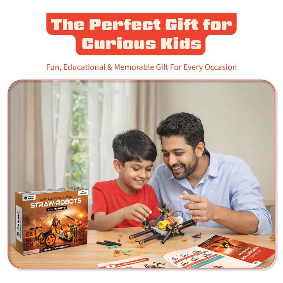 Physics Wallah STEM Straw Robots Kit for Kids | DIY Robotics Kit with 200 Components