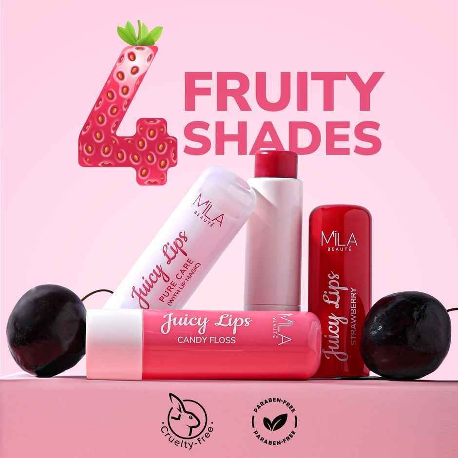 Mila Beaute Juicy Lip Balm | Strawberry | Upto 12 Hrs Moisturisation & Tint SPF 15