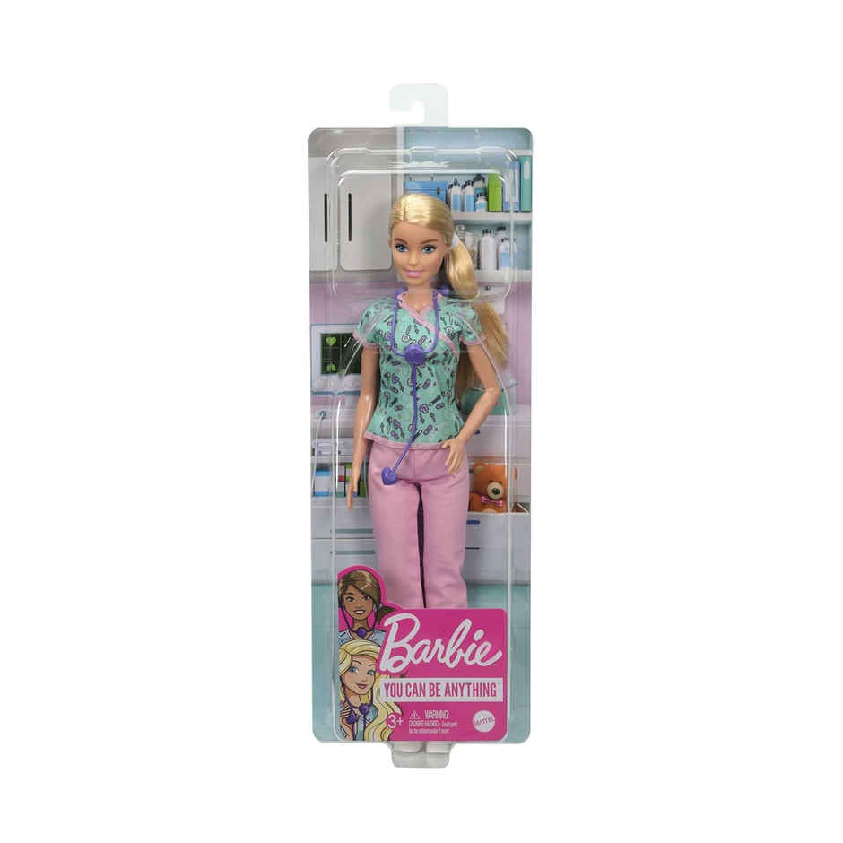 Mattel Barbie Nurse Mattel Blonde Doll (12-in/30.40-cm) & Accessory, Great Gift for Ages 3 Years Old & Up