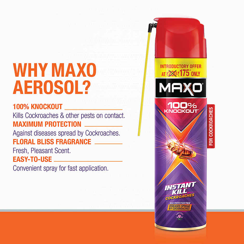 Maxo Crawling Insect Killer, Cockroach Killer Spray | Floral Fragrance