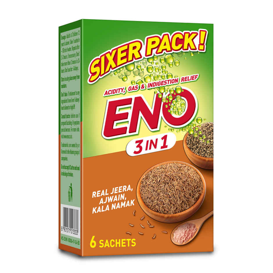 ENO 3 In 1 With Real Jeera, Ajwain & Kala Namak & Power Of ENO Sachets Combo 