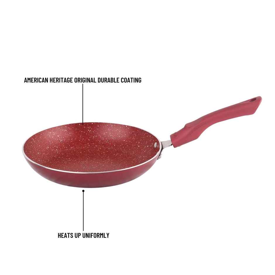 Cello Crown Non-stick Taper Pan/Frying Pan | 22 cm - Maroon
