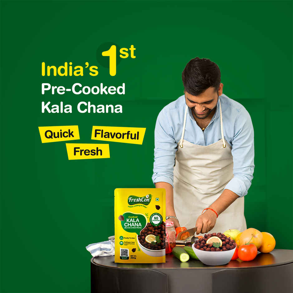 Freshcon Cooked Kala Chana | Black Chickpeas