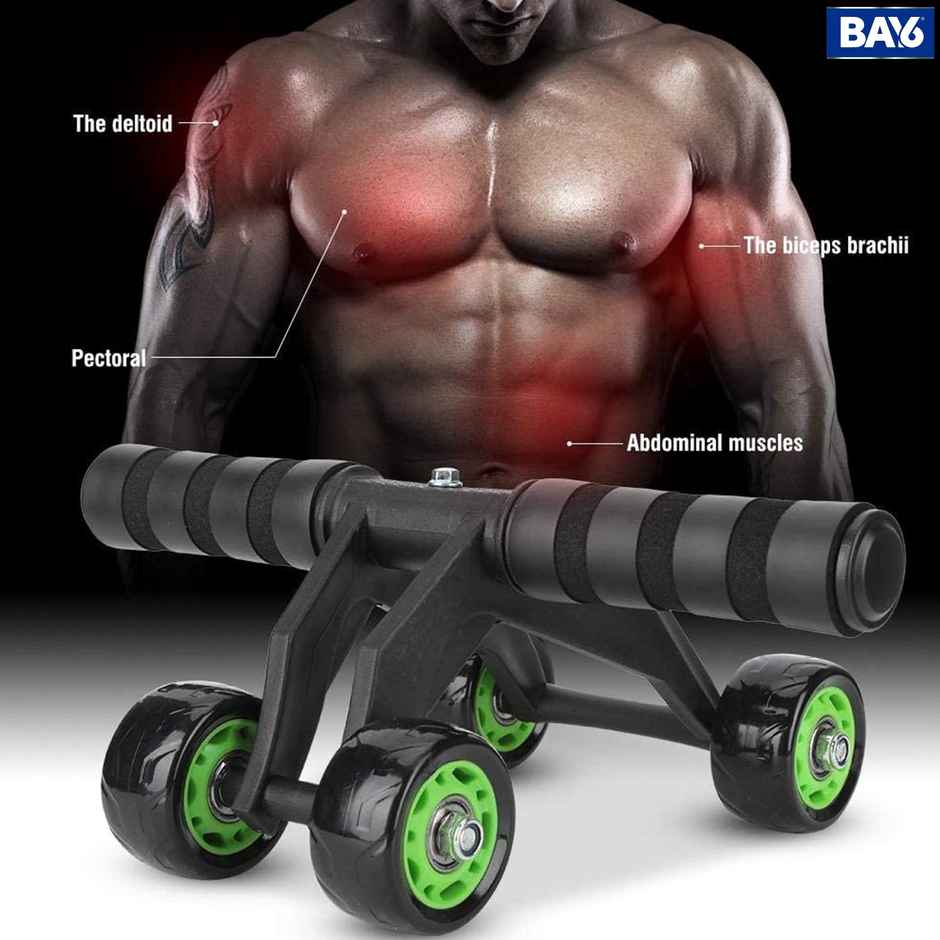 BAY6 Ab Roller with 4 Wheels For Core Workout