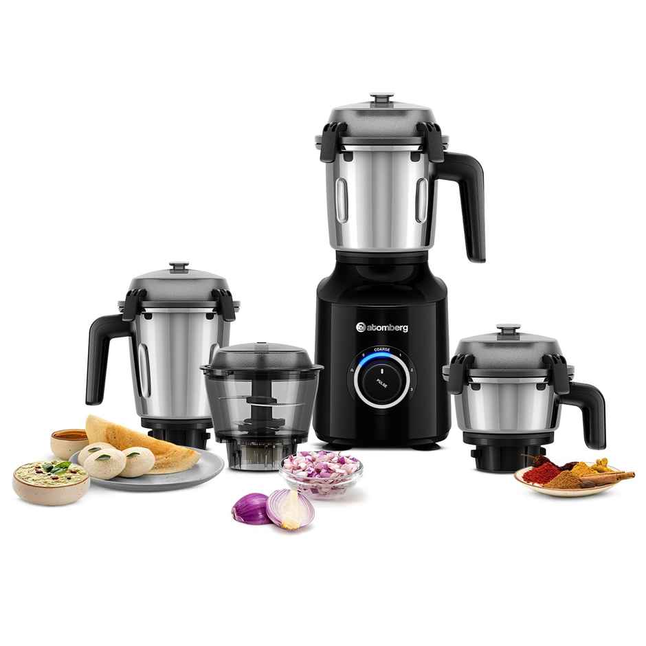 Atomberg Zenova Mixer Grinder With Chopper | 550 W | 4 Jars - Black