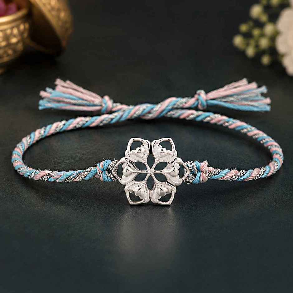 Rakhi for Brother | Floral | 925 Sterling Silver | Pack of 1 | Voylla Precious