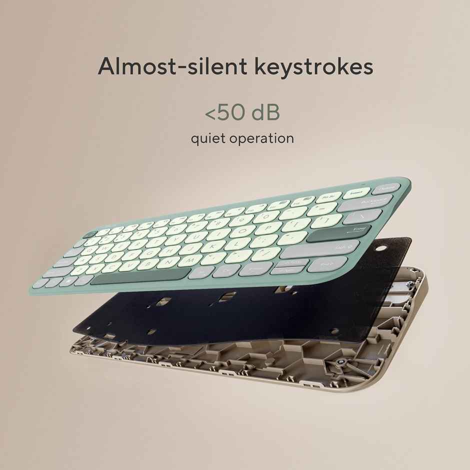 Asus Marshmallow Kw100 Keyboard | Supports Up To 3 Devices | 1.6 mm Key Travel | Green Tea Latte