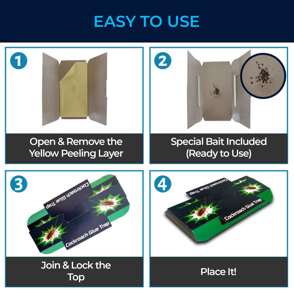 Lifekrafts Cockroach Sticky Glue Traps | Dark Blue & Green Color