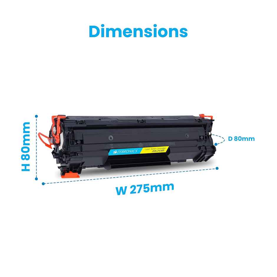 ZEBRONICS ZEB-LPC88A Laser Toner Printer Cartridge for HP Laser Jet P1007/P1008/P1106/P1108, Pro M1136/M1213nf/M1216, Pro M202dw / MFP M128/ M226 - Black