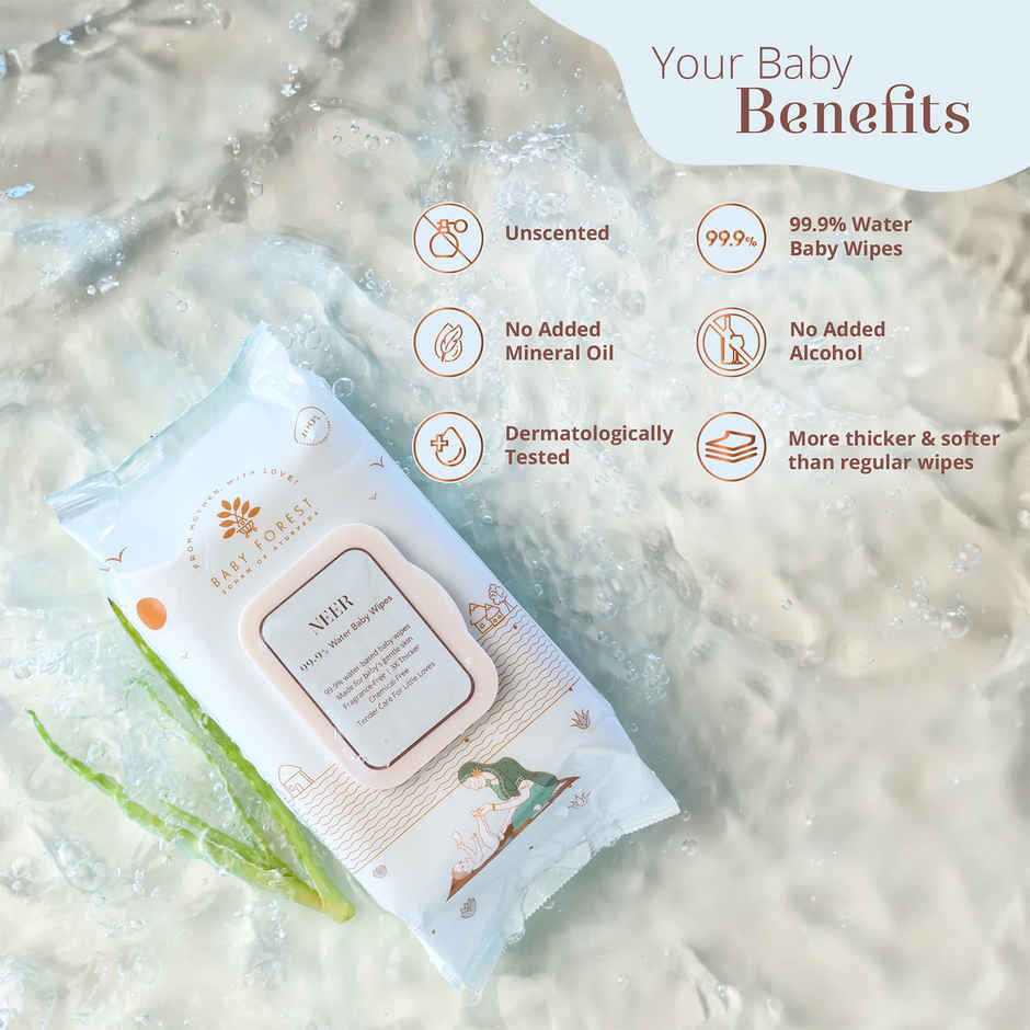 Baby Forest Neer 99.9% Water Baby Wipes | 72 Pulls Per Pack