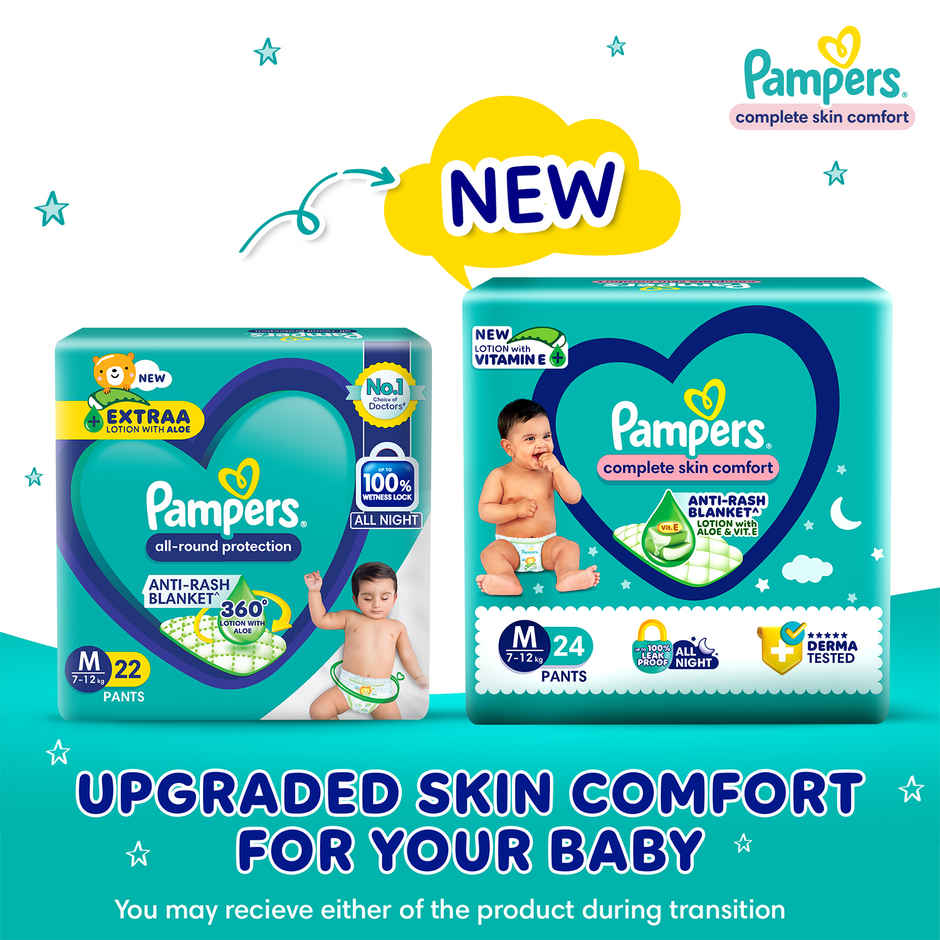 Pampers All Round Protection Baby Diapers | Pant Style | M | 24 pcs