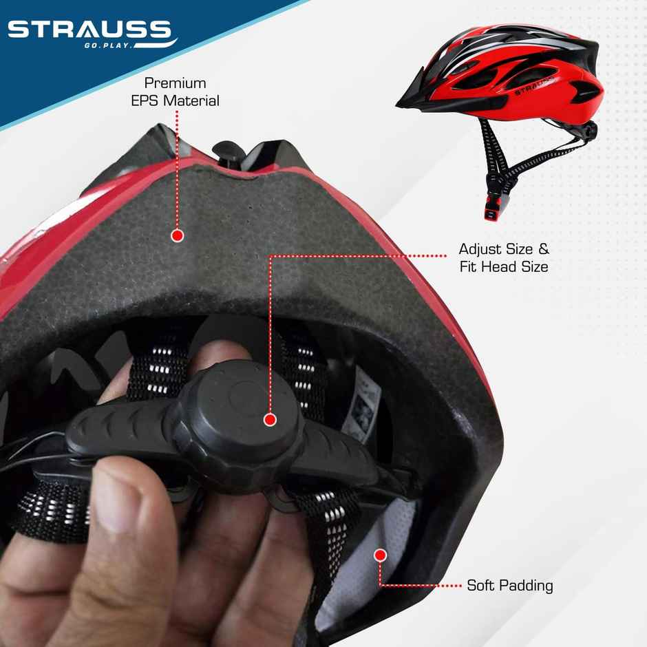 Strauss Cycling Helmet | Black & Red